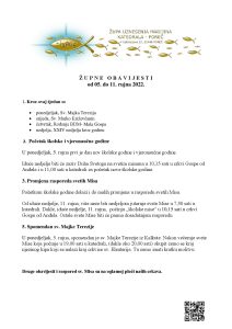 Župne obavijesti 5. – 11.9.2022.