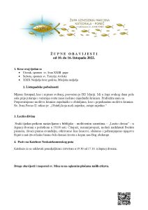 Župne obavijesti 10. – 16.10.2022.