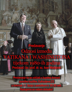 Najava predavanja: Ronald Regan i Ivan Pavao II